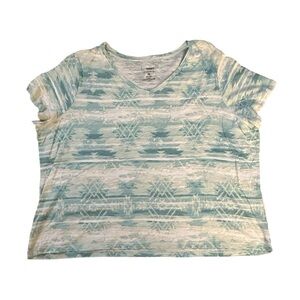 Sonoma Blue White Everyday Short Sleeve Tee Size 3X